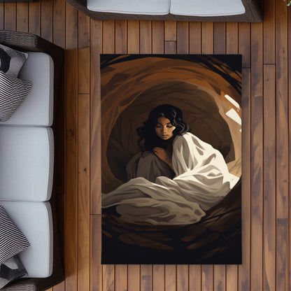 Warm embrace - Beige Outdoor Area Rug for Home Decor