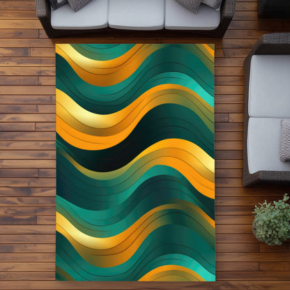 Voluptuous Gold Outdoor Area Rug for Elegant Home Decor