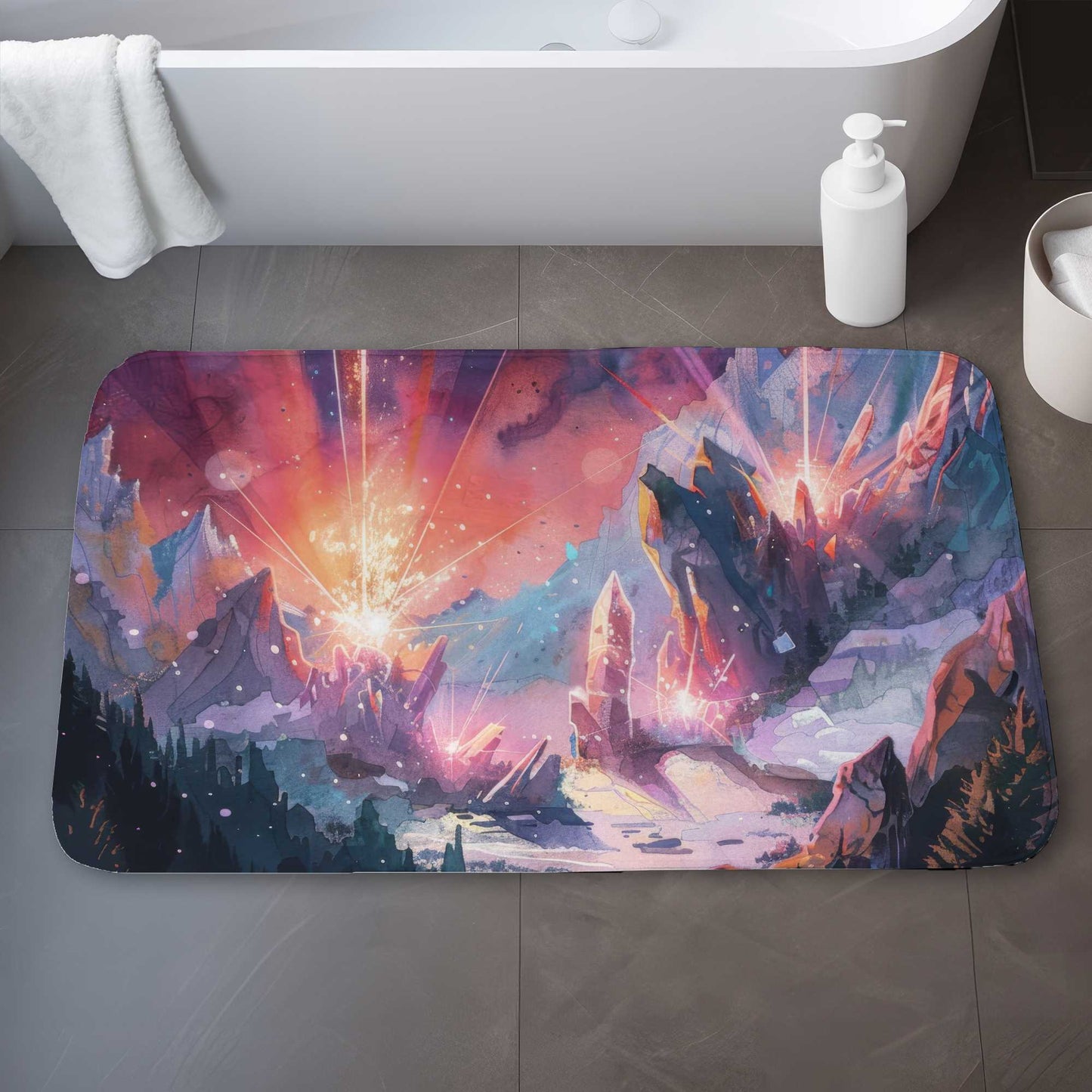 Beaming Signal Red Bath Mat for Home Decor | Cozy & Stylish