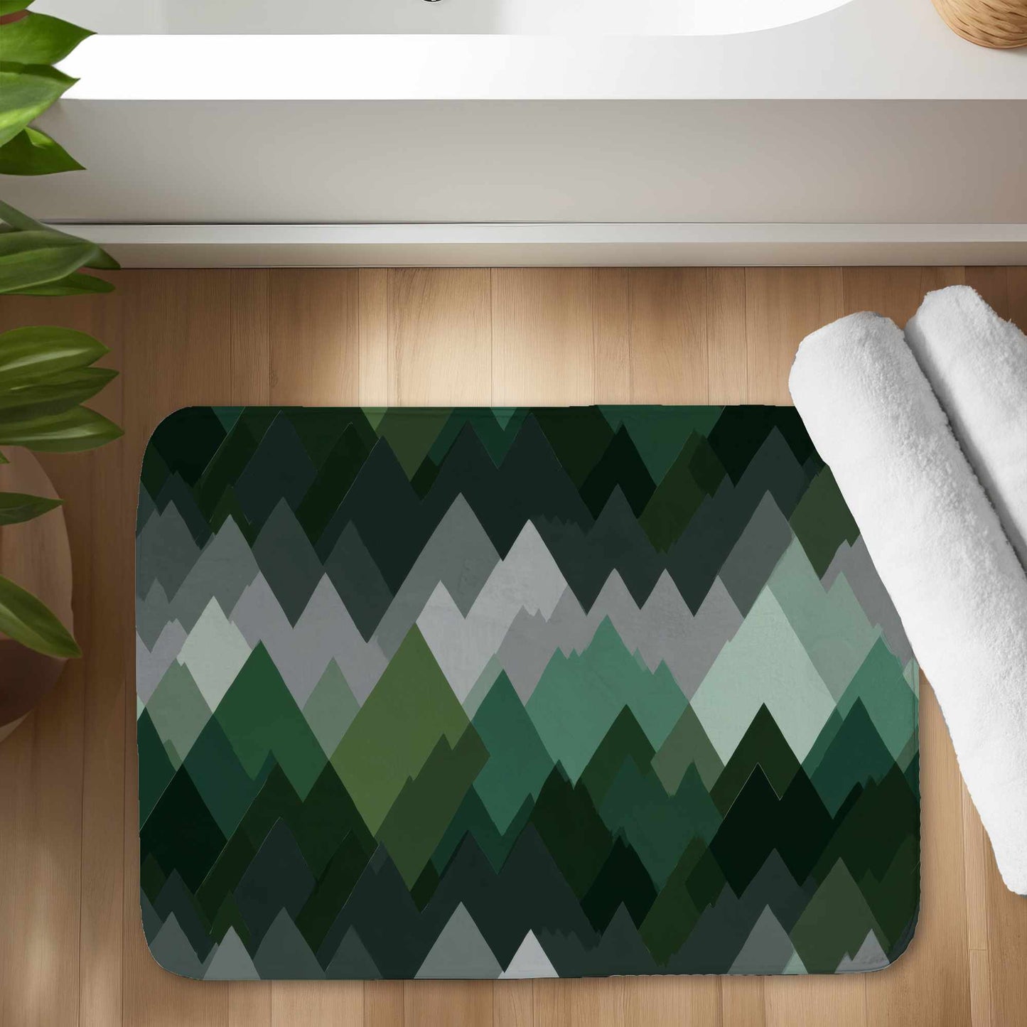 Evergreen Peaks Bath Mat | Stylish Home Decor Rug