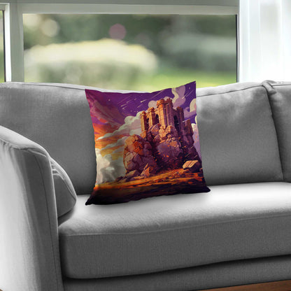 Coussin décoratif en sergé de polyester « Les Derniers Vestiges » pour la maison