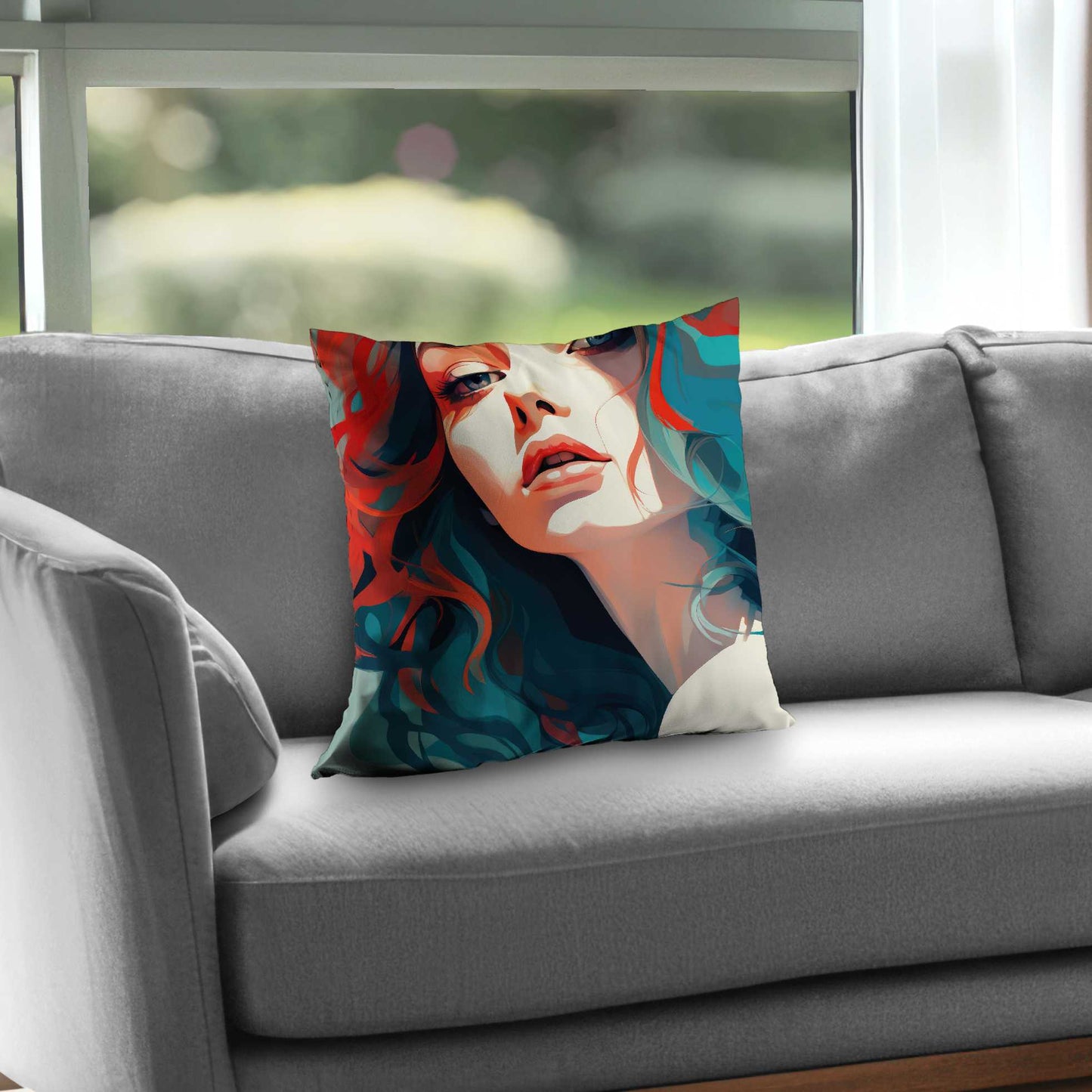 Dangerous lips Beige Poly Twill Throw Pillow | Decor Insert