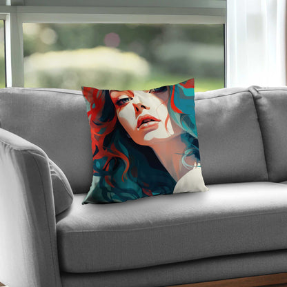 Dangerous lips Beige Poly Twill Throw Pillow | Decor Insert