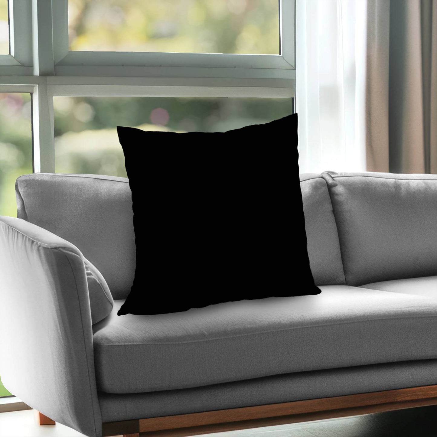 Coussin décoratif en sergé de polyester noir pur - Décoration élégante pour la maison