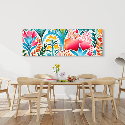 Flowing Flowers - Green Canvas for Elegant Home Decor