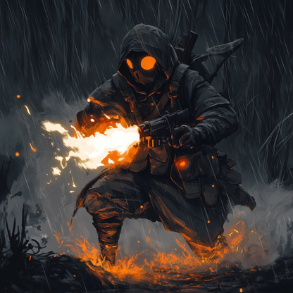 Scorch - 24"x24" Framed canvas