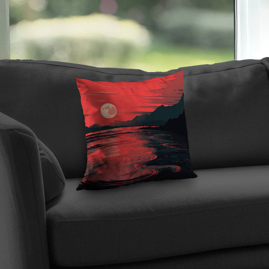Bloody Tides Poly Twill Throw Pillow | Home Decor Accent