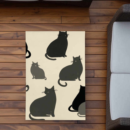 Tapis d'extérieur à motif de chats silencieux | Décoration d'intérieur