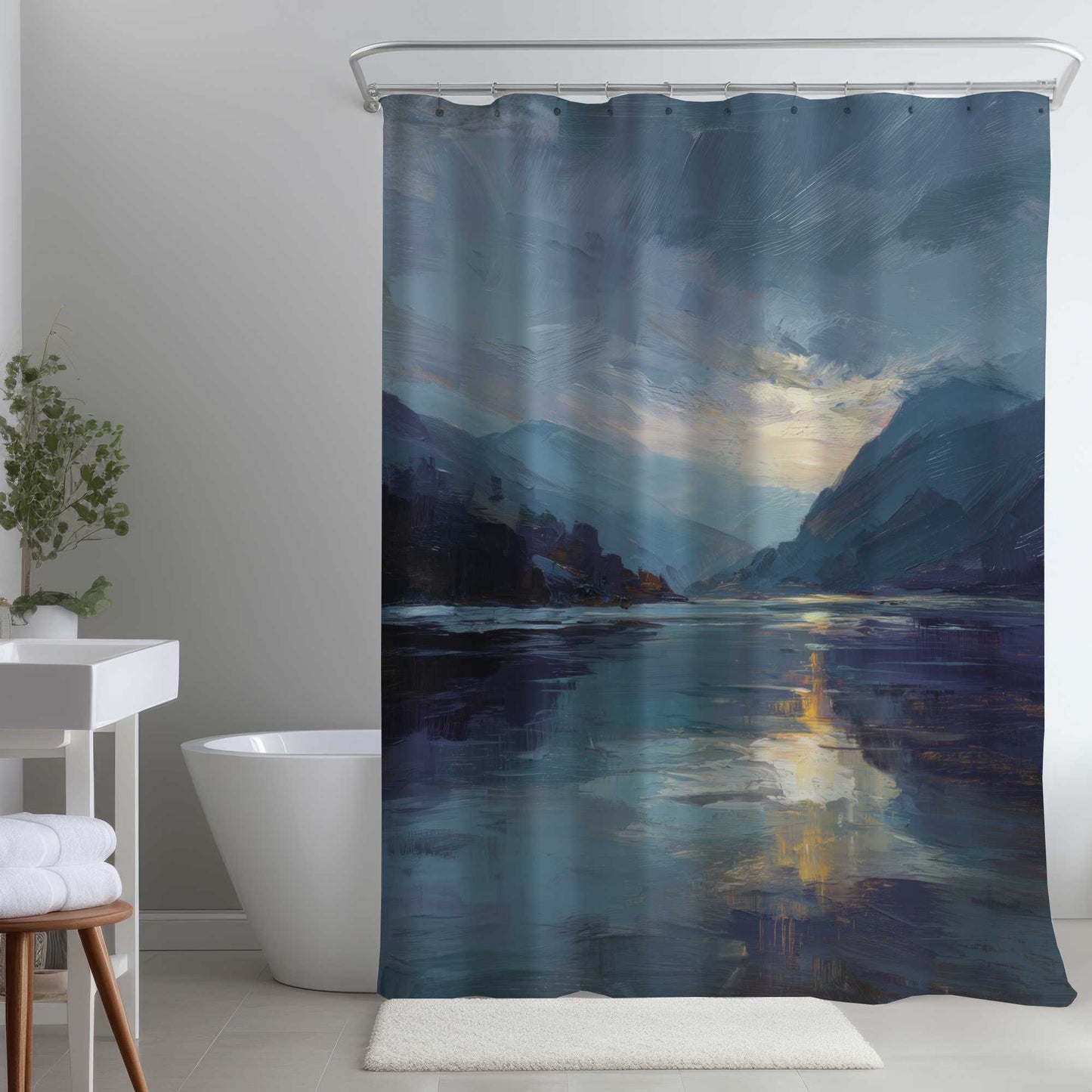 Rideau de douche gris foncé pour un style élégant et raffiné
