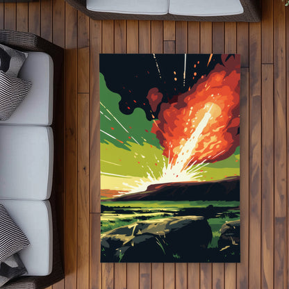 The Crash - Orange Outdoor Area Rug for Home Decor