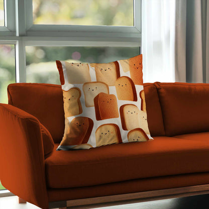 Coussin décoratif en sergé polyester Toasty Smiles pour une ambiance douillette