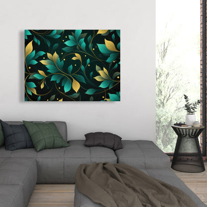 Twirling Twigs - Turquoise Canvas Home Decor Art Piece