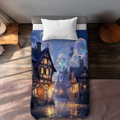 Bloopy town - 88"x88" Duvet Cover