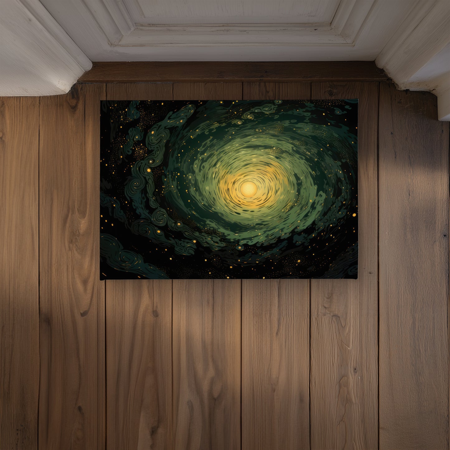 Swirling Gases Black Indoor/Outdoor Door Mat | Home Decor