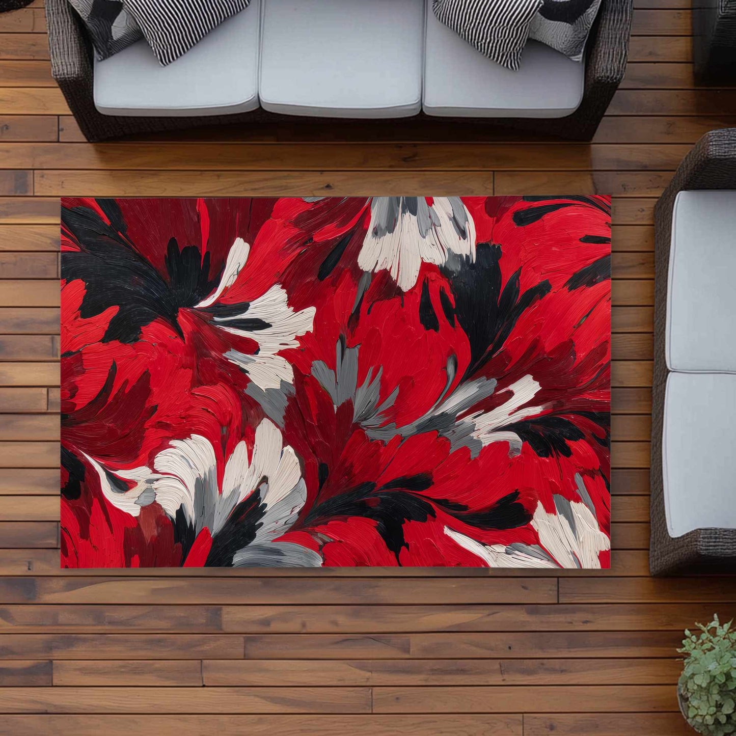 Tapis d'extérieur Red Flow | Tapis de décoration élégant