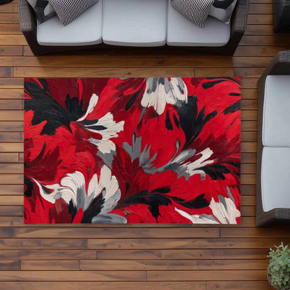 Tapis d'extérieur Red Flow | Tapis de décoration élégant