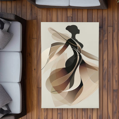 Tapis d'extérieur marron à la silhouette élégante pour la décoration intérieure
