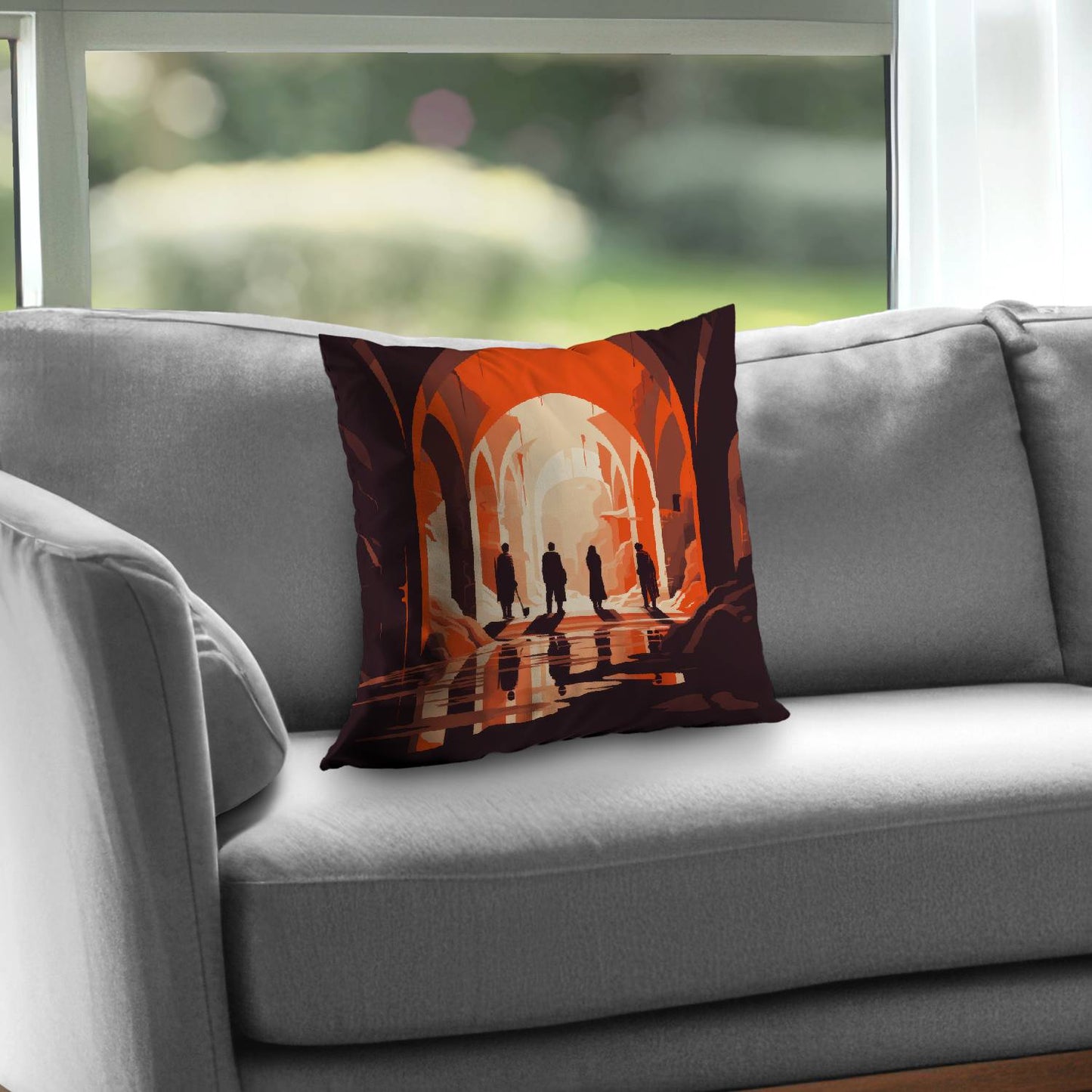 Faith Restored Orange Poly Twill Throw Pillow - Home Decor Insert