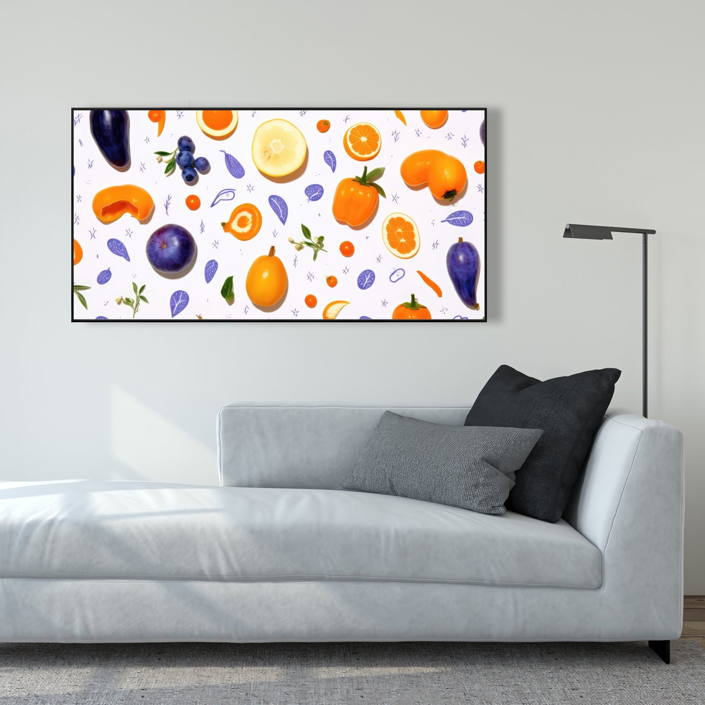 Orange and purple - 36"x36" Framed canvas