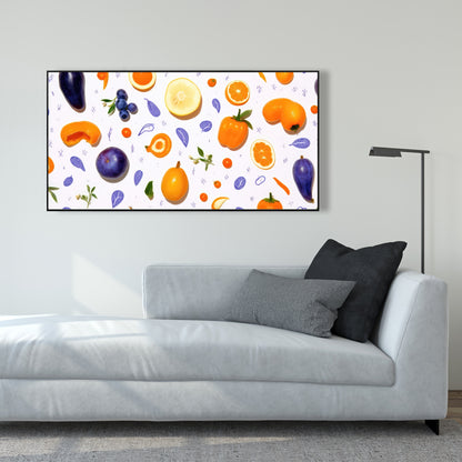 Orange and purple - 36"x36" Framed canvas