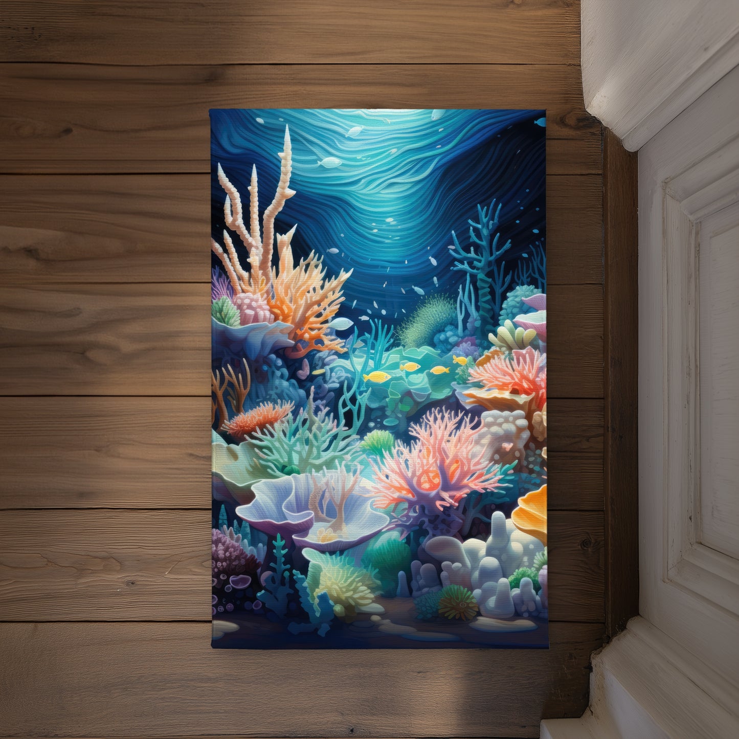 The Reef Turquoise Indoor Outdoor Door Mat - Home Decor