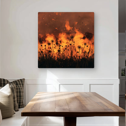 Ablaze - Yellow Metal Print for Stylish Home Decor