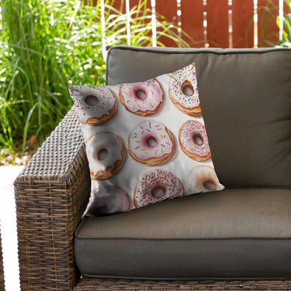 Donuts Poly Twill Throw Pillow - Cozy Home Decor Accent
