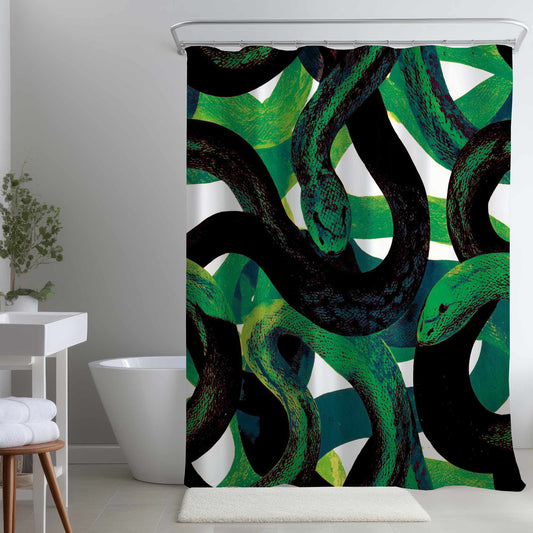 Rideau de douche Emerald Coil Dance | Décoration intérieure élégante
