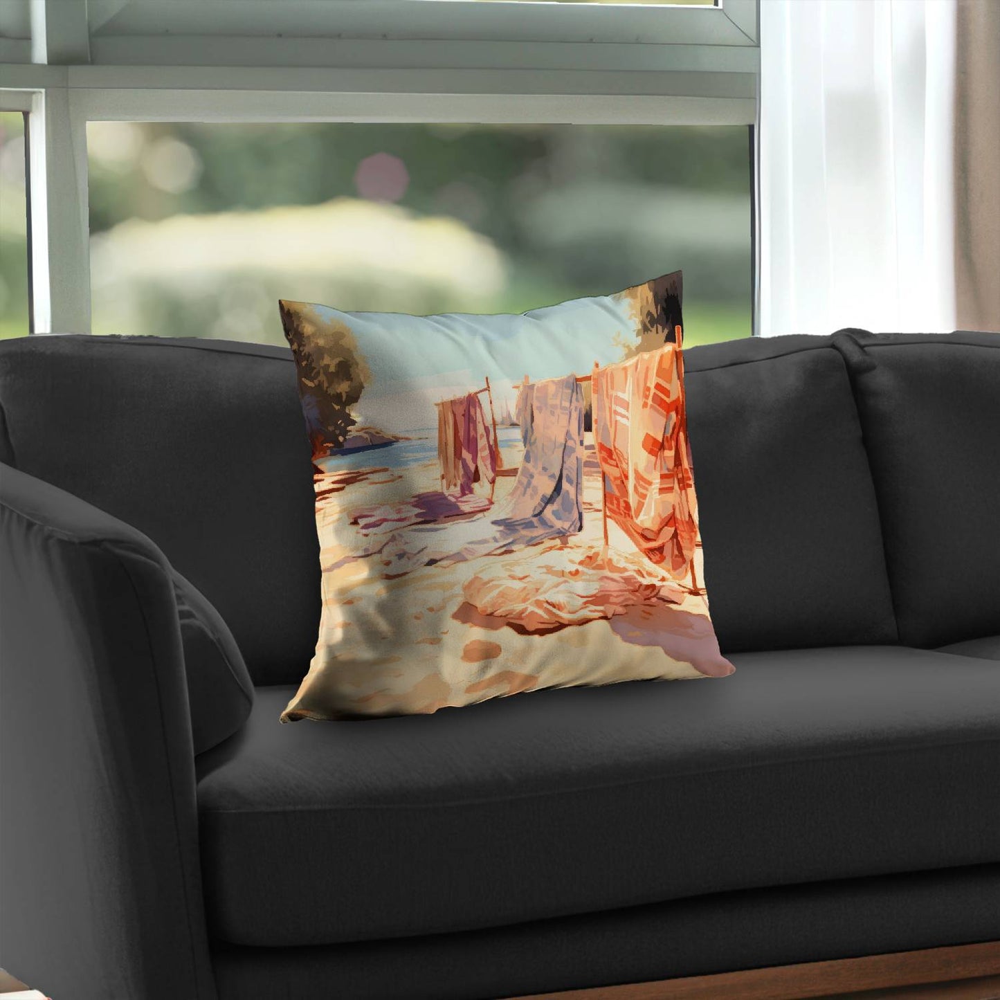 Warm Sands Poly Twill Throw Pillow - Cozy Home Decor Accent