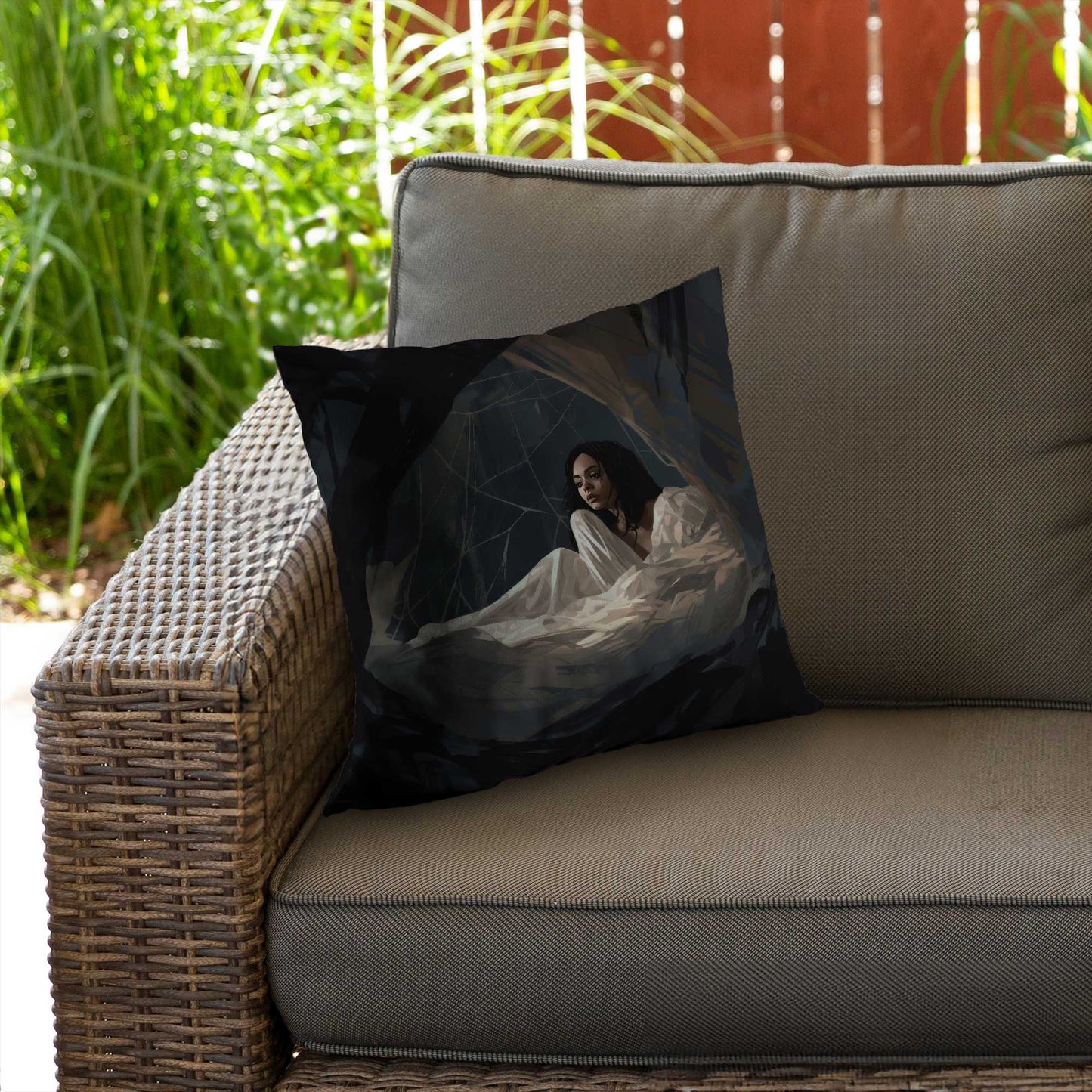 Spider princess Poly Twill Throw Pillow - Home Decor Accent