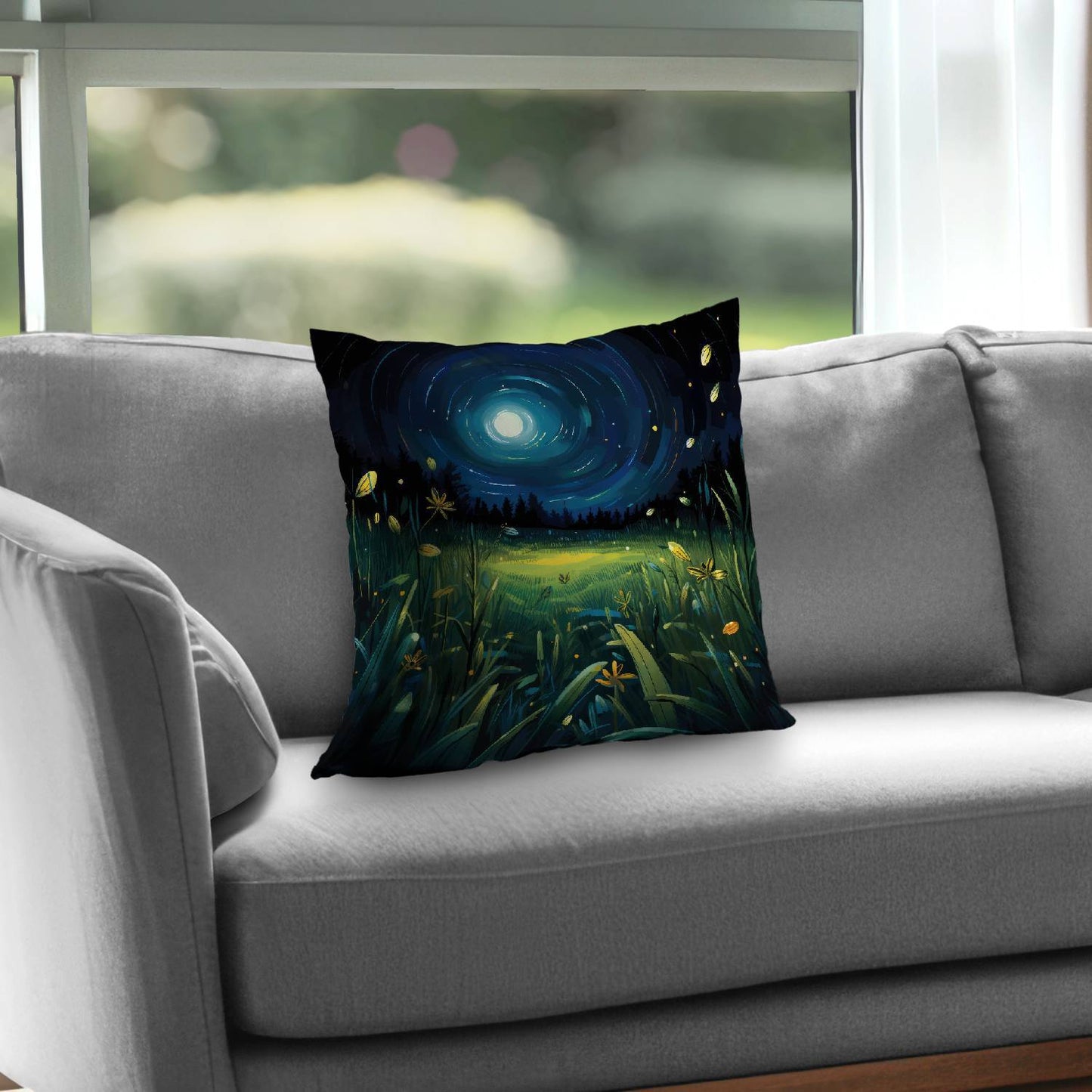 Between Grass Blades Black Poly Twill Throw Pillow - Decor