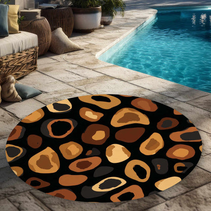 Tapis d'extérieur rond Wild Earth Spots | Décoration d'intérieur élégante