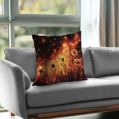 Dandy Fire Poly Twill Throw Pillow | Stylish Home Decor