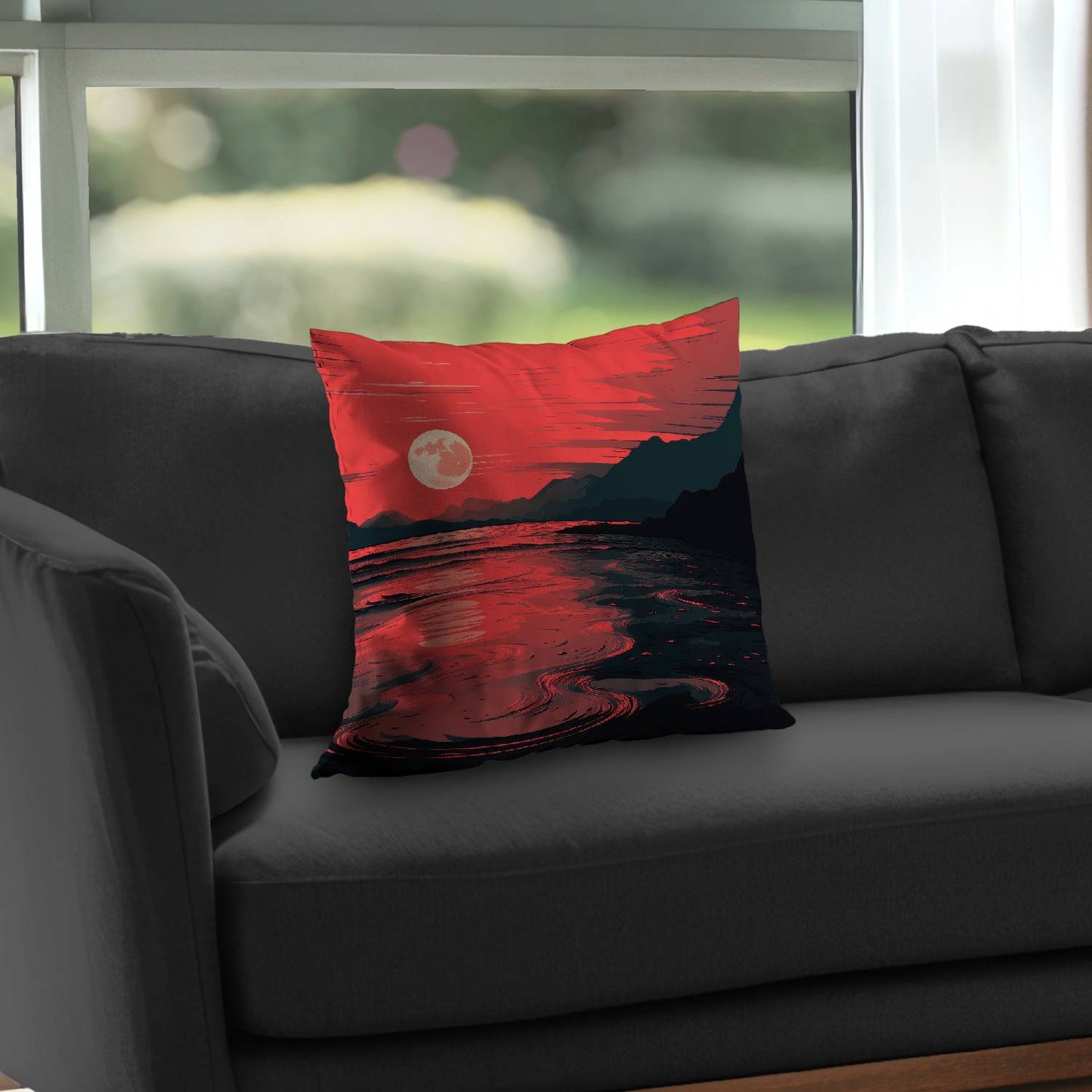 Coussin décoratif en sergé de polyester Bloody Tides | Accessoire de décoration intérieure
