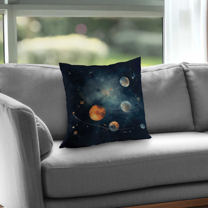 Deep Exploration Blue Poly Twill Throw Pillow - Decor Insert