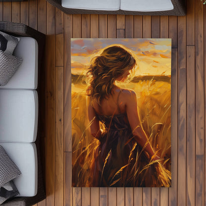 Warm Field Yellow Outdoor Area Rug for Home Decor - Stylish