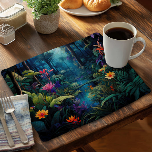 The beauty of nature - Blue Braided Polyester Placemat | Decor