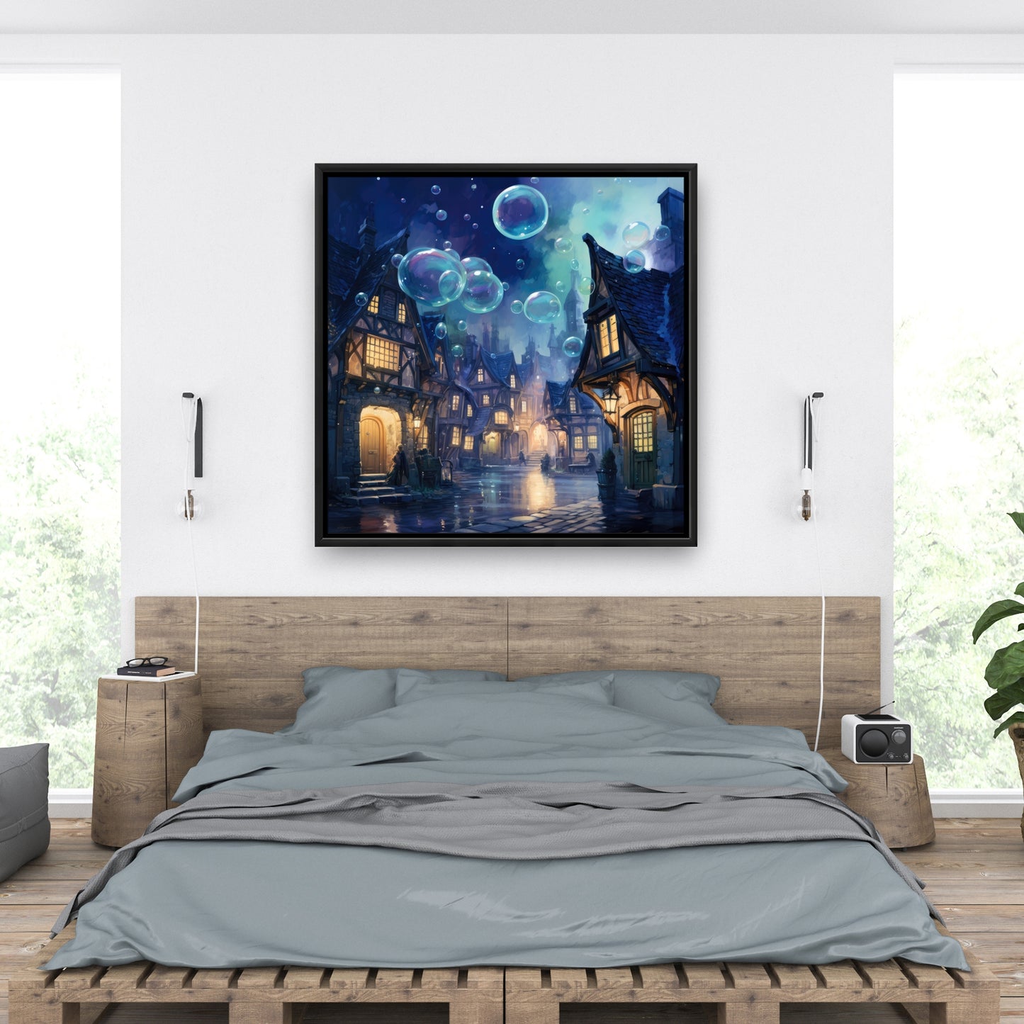 Floating through - Black Framed Canvas for Home Decor