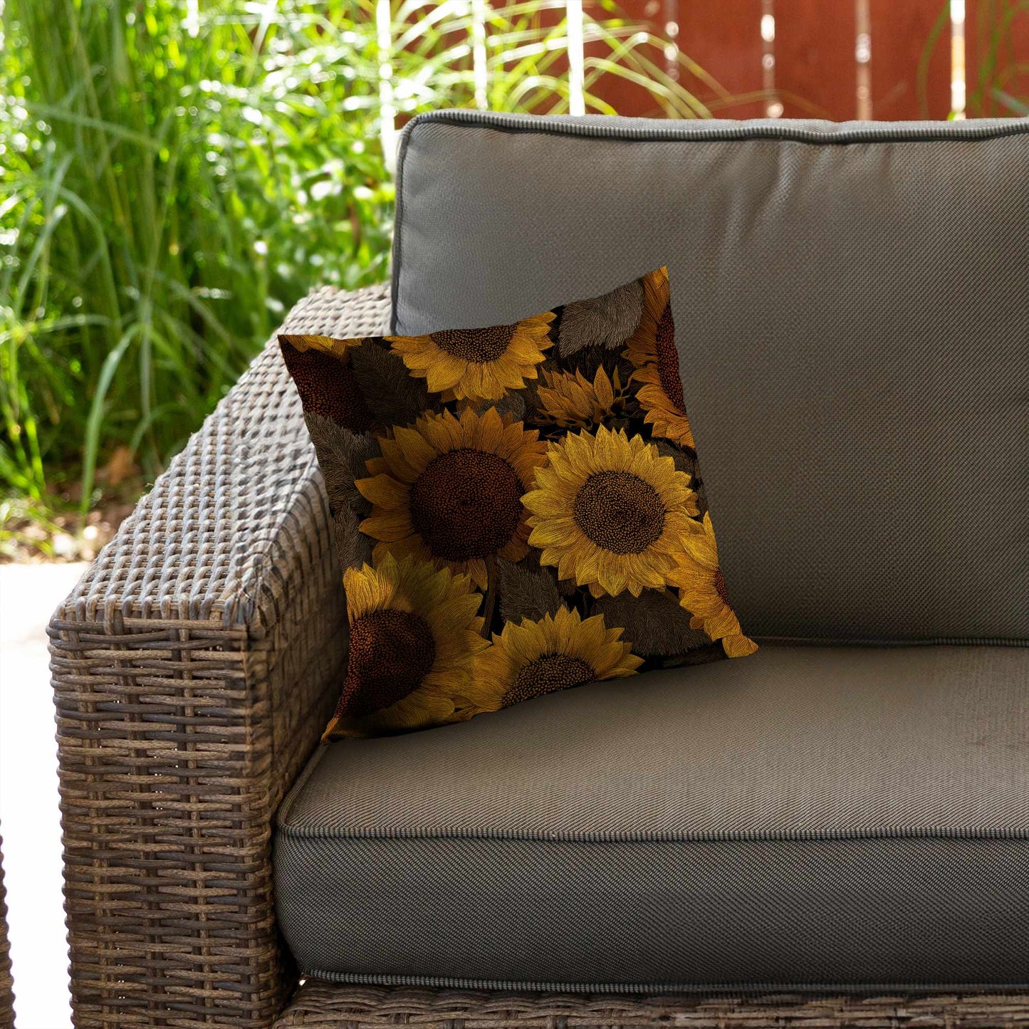 Golden Glow Blooms Throw Pillow - Stylish Home Decor Cushion