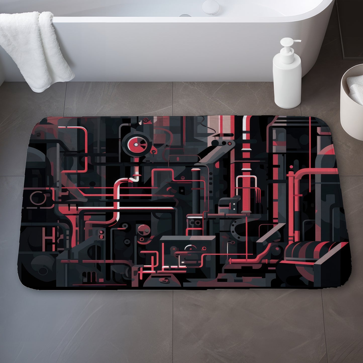 Industrial empire - 17"x24" Bath mat