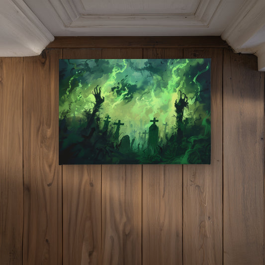 Reaching Hell Turquoise Indoor Outdoor Door Mat | Home Decor