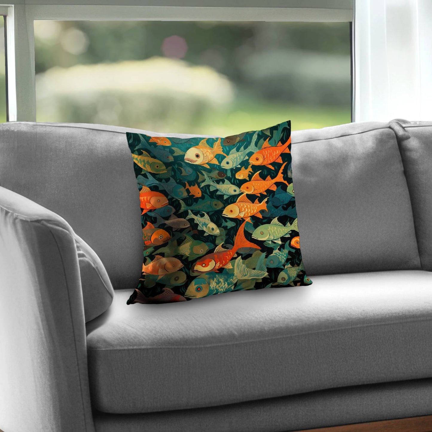 Simple fishes - Throw pillow - Print on demand