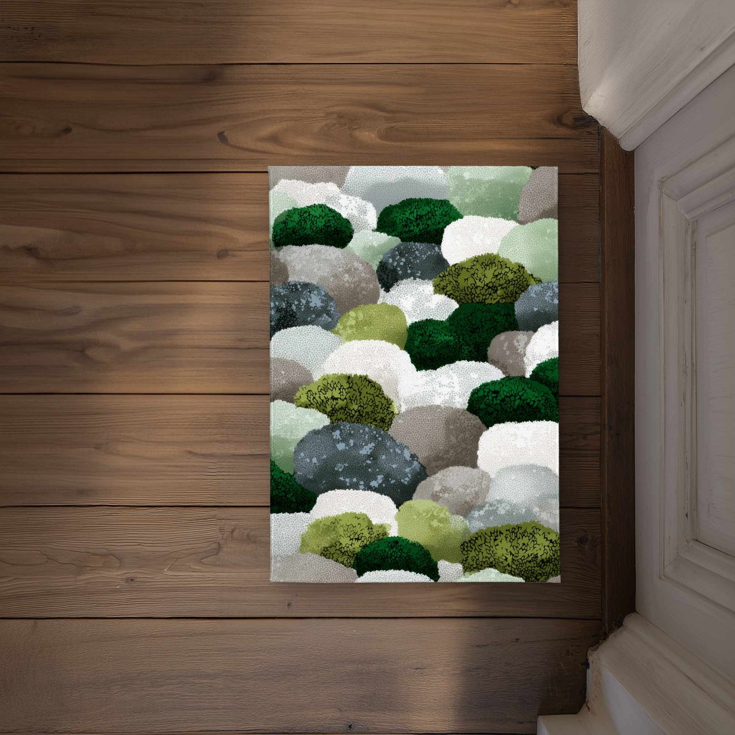 Mossy River Stones Door Mat - Indoor Outdoor Home Decor