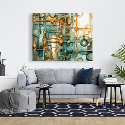 Turns and bends - Turquoise Canvas for Home Decor | Art