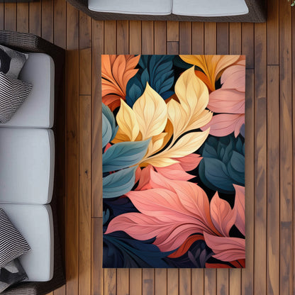 Pastel Bloom Coral Outdoor Area Rug | Home Decor Accent
