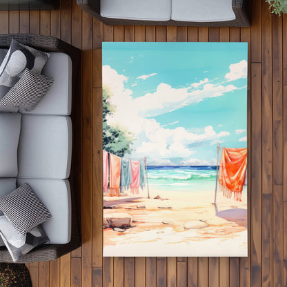 Sunny Side Orange Outdoor Area Rug | Home Decor Accent