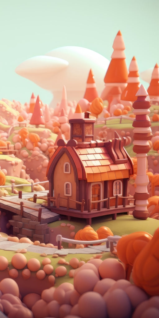 Toy town - Framed Canvas - Print on demand
