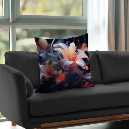 Astral Bloom Poly Twill Throw Pillow - Home Decor Insert