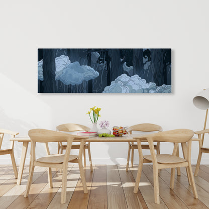 Sneeky Clouds - Gray Canvas for Stylish Home Decor