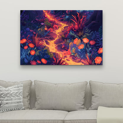 Burning Flowers - Pink Canvas Art for Home Decor | Stylish Decor